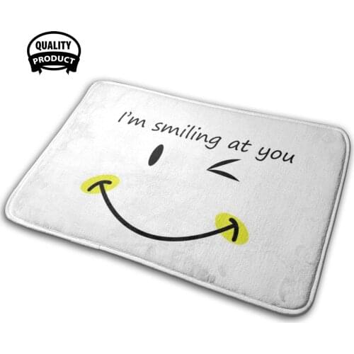 I'M Smiling At You Under Here Comfortable Door Mat Rug Carpet Cushion Quotes 19 Quarantine Introverts I Am Smiling At You Im