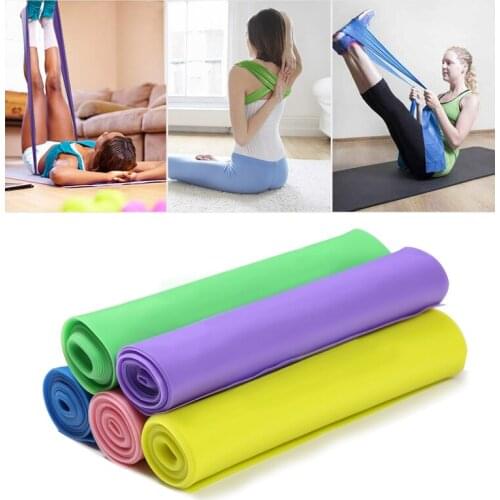 1.5m Yoga Fitness Resistance Bands Elastic Stretch Tension Pull Rope Exercise Indoor Training Workout Sports Strength Loop Bands