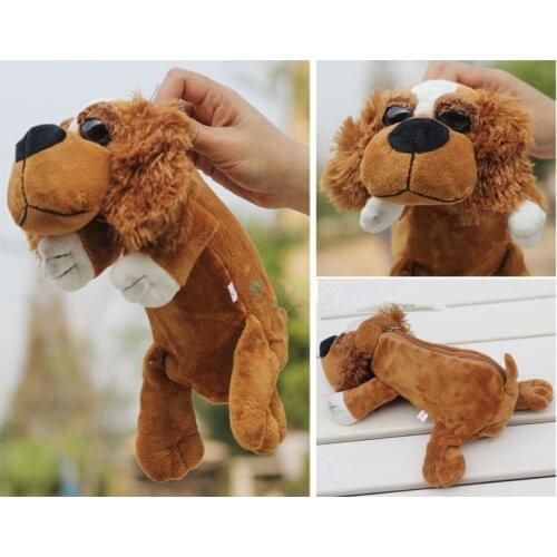 Plush toy cute 1pc 25cm brown big eyes dog creative school creative pencil bag toy children gift