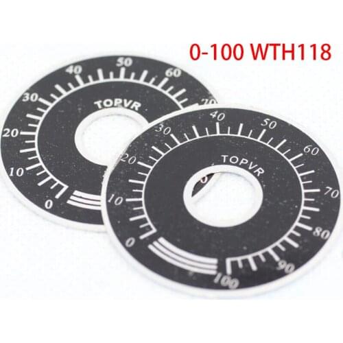 10PCS/LOT 0-100 WTH118 potentiometer knob scale digital scale can be equipped with WX112 TOPVR