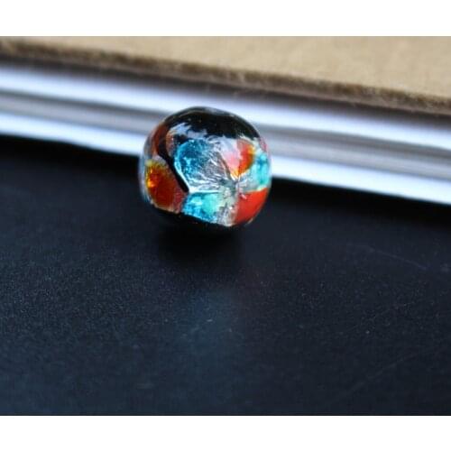 10pcs/Lot 12mm Luminous Handmade Lampwork Glass Beads Foil Blue and orange Color for jewelry Bracelet Earring Necklace Making