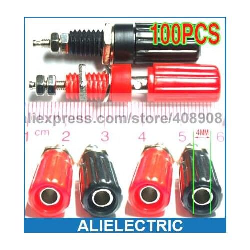 100pcs Binding Post to 4mm Banana Plug Socket Speaker