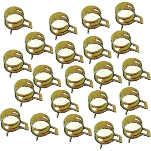 100 pcs 5 mm-17mm Vacuum Spring Clips Action Hose Clamps Fuel Line Hose Tubing Spring Clips Clamps Steel Motorcycle Scooter ATV