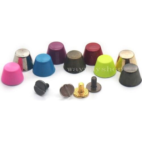 20 Sets Alloy Bucket Rivets Studs Screw Back For Leather Craft Bag Shoes Clothes Decoration Punk Spike Mushroom Shape 9 Color Ch