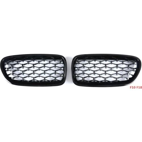 2010-2016 A Pair Left And Right F10 F11 F18 Diamond Style Front Kidney Grille Front Bumper Grill For BMW F10 F11 F18 Mesh Grill