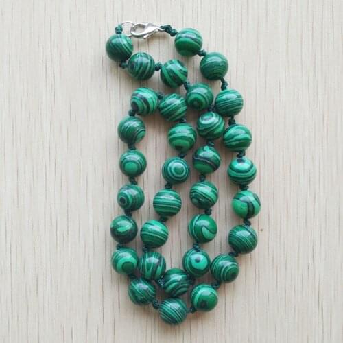 2016 fashion hot selling high quality malachite stone round shape beads pendants & necklace handcrafted jewelry free shipping