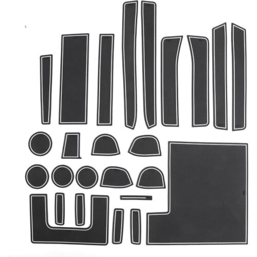 25pcs/set Car Interior Pad Mats For Ford F150 2009-2014 Car Door Water Cup Holder Anti Slip Mat Car Accessories