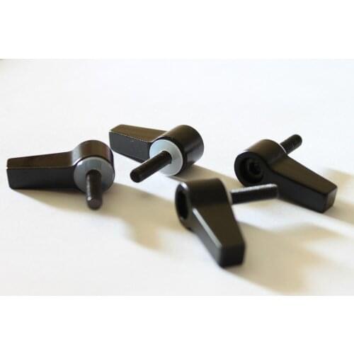 4x black aluminum M4 Knob Thumb Screw L Shape Screw For 15mm Rod Rail Rig Clamp
