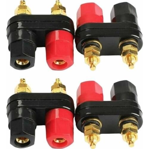 4pcs speaker amplifier terminal binding post double 2-way banana plug jack