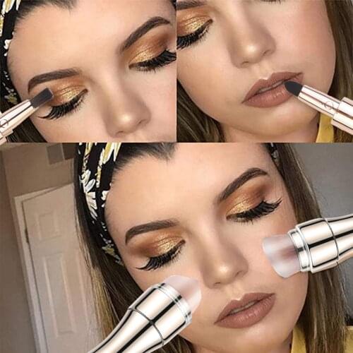 4 In 1 Makeup Brush Professional Eyeshadow Eye Lip Face Concealing Blush Foundation Brush Makeup Brushes Makeup Maquillaje