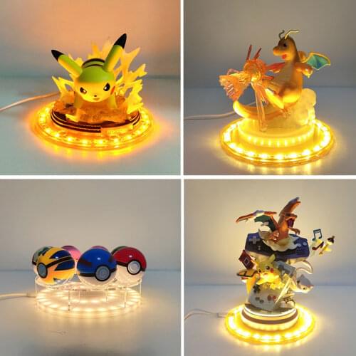 Anime Pokemon LED Night Light Pikachu Dragonite Pocket Ball DIY LED Table Lamp for Kids Room Decoration Child Birthday Gifts LU