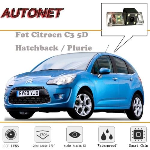 AUTONET Rear View camera For Citroen C3 5D Hatchback/Plurie/Night Vision/Reverse Camera/Backup/license plate camera