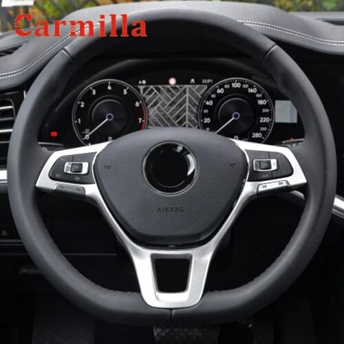 Carmilla Car Accessories for Volkswagen VW Caravelle 2016 - 2019 Auto Steering Wheel Panel Protection Cover Sequin Trim Sticker