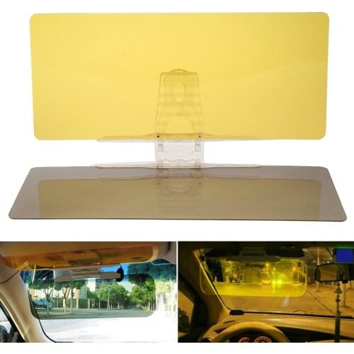 1pcs Car Sun Visor Day Night HD Anti Glare Dazzling Goggle Sunshade Mirror Vision Driving UV Fold Flip Down Clear View Accessory