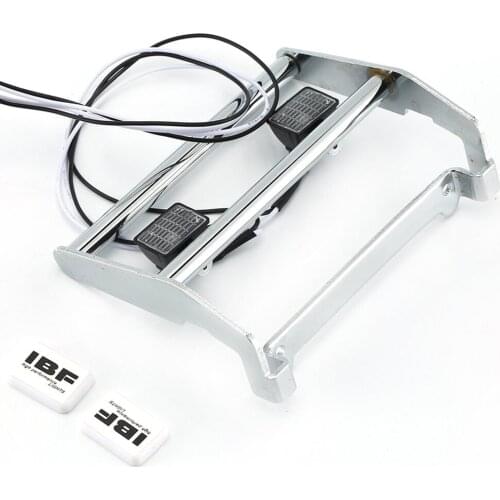 Stainless Steel Bumper Vehicle Mould Fittings Toys Model Buggy Bumpers With Lights For TRAXXAS TRX-4 Rock 1/10 RC Truck