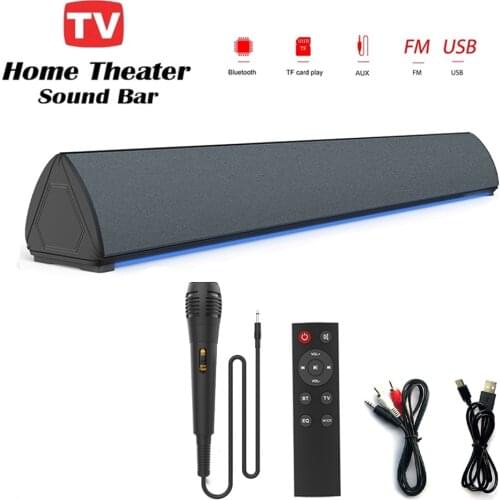 Wireless TV Sound Bar with Remote Control Support Bluetooth 5.0 USB Home Audio 3D Subwoofer Surround SoundBar for PC TV Speaker