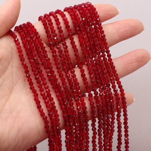 Faceted Stone Beads Section Deep Red Spinels Stone Beads DIY for Jewelry Making Bracelet Necklace Earring Women Gift Size 3mm