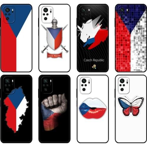 Black tpu Case For Xiaomi Redmi 9T Case Redmi Note 9T Note 10 Pro Case Czech Republic Flag