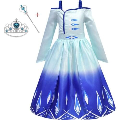 Disney Girl Elsa Dress For Girls Princess Cosplay Kid Anna Snow White Costume Children Halloween Party Girl Clothing