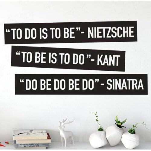 Philosophy Saying Wall Sticker Decor To Do Is To Be Quote Vinyl Waterproof Decals Classroom Office Interior Decoration HY1995