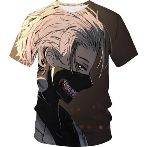 Anime Tokyo Ghoul 3D Print T-shirt Men Women Summer Cartoons Streetwear Fashion Casual Party Teens Birthday Gift Top Tshirt