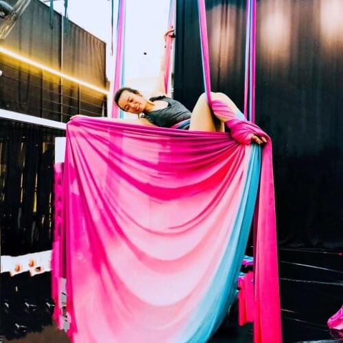 NEW 16Yards 14.7M Ombre Aerial Silk High Quality Gradational Colors Aerial Yoga Anti-gravity for yoga training Yoga for sporting