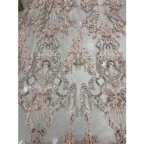 Exquisite large flower position handmade beaded pendant embroidery, French tulle lace, suitable for fashionable party dresses