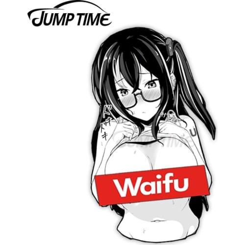 JumpTime 13 x 6.5 cm Anime Lewd Die Cut Sticker Decal Car Truck Window Laptop Motorcycle Bumper Graphic Waterproof Car Styling