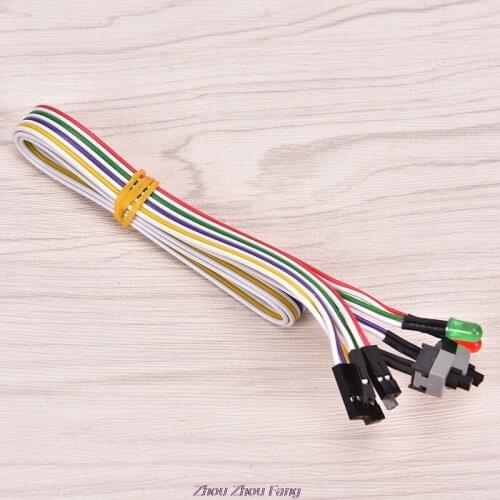 ATX PC Compute Motherboard Power Cable 2 Switch On/Off/Reset W/ LED Light 68cm