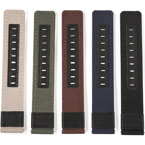 20mm 22mmLeather Canvas Nylon Braided Strap Suitable For Samsung Galaxy 46mm \ Gear S3 Huawei 2 Watches Replacement Watchband