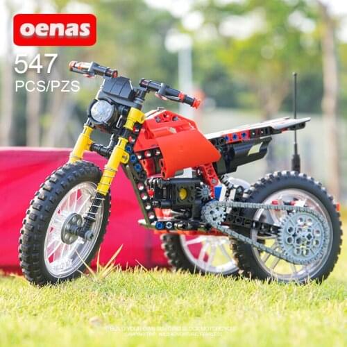 MOC Creative High-Tech Technique Camping Tricycle Motorcycle Motorbike Model Building Blocks Construction Kid Kit Toys Boys Gift