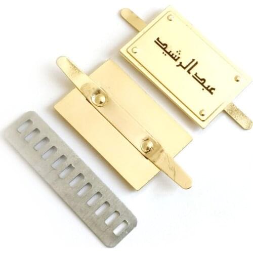 Custom Clothing Name Metal Labels For Heel Shoes Brand Customized Handmade Sewing Metal Label Customize Metal Name For Clothes