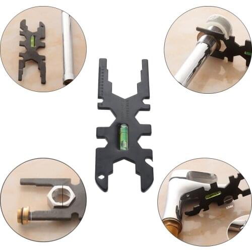 Multifunctional Carbon Steel Tap Bathroom Faucet Shower Installation Bathroom Kitchen Hardware Installation Faucet Wrench Black