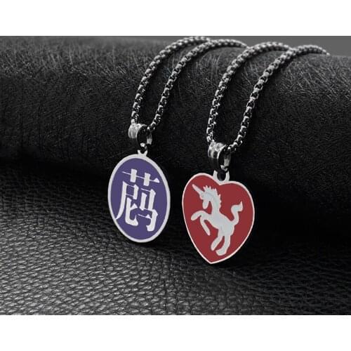 Fashion Titanium Steel Pendant Stainless Steel Purple Round Sign Text Pendant Wild Trend Hot Sale
