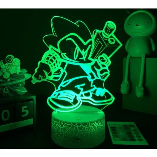 New 3D Game Lamp Friday Night Funkin Night Light Pico Figure For Bedroom Decor Bedside Lamp Kids Gamers Birthday Gift