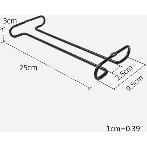 Single Row Suspension Hanging Wine Glass Holder Inverted Shelf Under Mounted on Cabinet Glass Storage Metal Hanger Organizer for