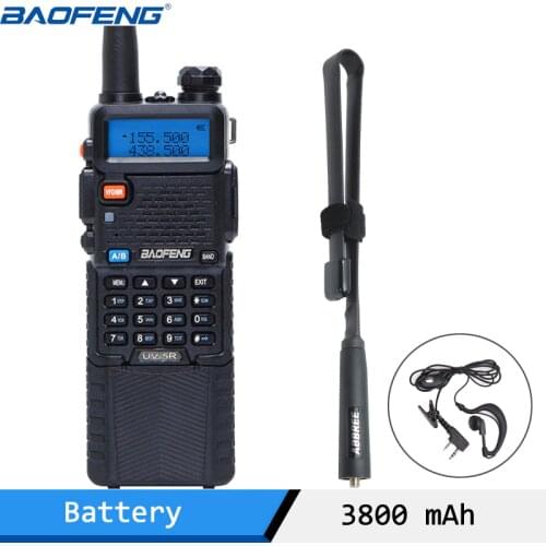 Baofeng UV-5R Walkie Talkie 1800/3800mAh 5W VHF UHF Portable Ham Radio UV 5R CB Radio Station With NA-771/Tactical Antenna