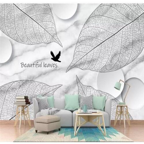 Professional production wallpaper mural living room TV bedroom family background art design black and white plant background