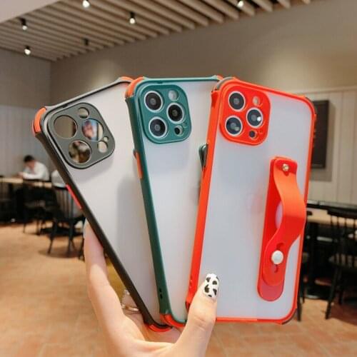 Gimfun Simple Wristband Bracket Phone Case for For iPhone 11 12 Pro Max XS Max X XR 7 8 Plus Clear Soft Tpu Shockpproof Cover