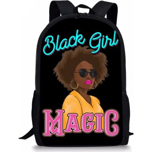 Queen School Bags for Girls Black Girls Magic Melanin Poppin Children Backpacks Teenager Schoolbag Students Bookbag