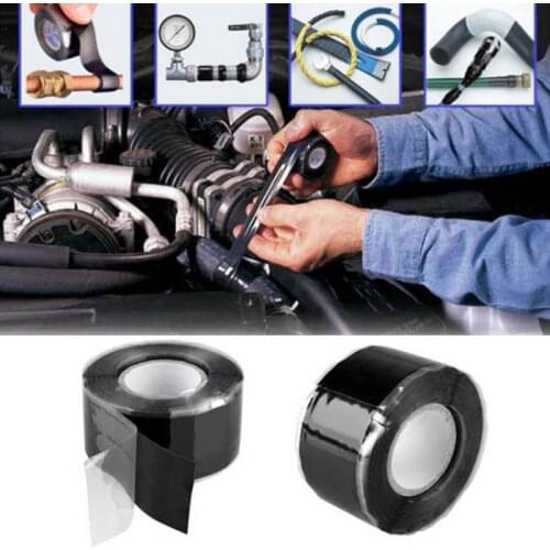 3Meter Silicone Tape Water Proof Tape Pipeline Repair Adhesive Tape Black Double Sided Tape Self-fluxing Sealing Tape Protection