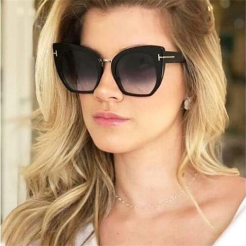 Celebrity Vintage Retro Cat Eye Sunglasses Cute Fashion Glasses Designer Brand Luxury Women Big Shades Sexy Sunglasses
