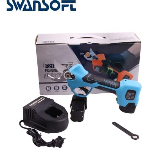 SWANSOFT Electric Garden Pruning Shears with 2 Lithium Battery Branch Cutter Tool Cordless Electric Grafting Pruner Tool Garden