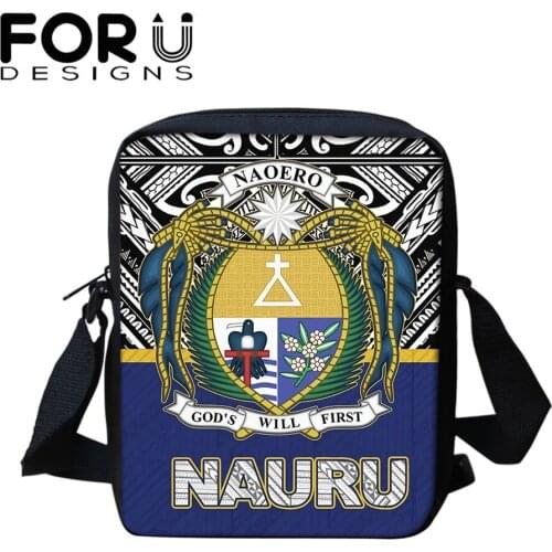 FORUDESIGNS Nauru Polynesian Tribe Printing Women Shoulder Bags Mini Casual Messenger Pouch Femme Reusable Canvas Crossbody Sac