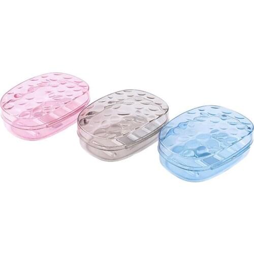 2 Pcs Portable Soap Dishes Transparent Household Soap Case Holder Soap Storage Box with Cover for Home Toilet Bathroom
