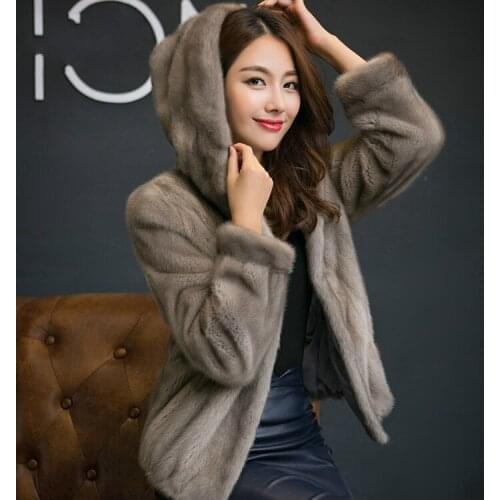 2020 Mink Hooded Clothes Velvet Parka Real Fur Korean Winter Coat Women Manteau Femme 1182 YY2263