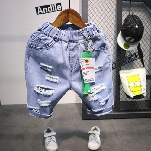 2021 Boys Denim Shorts Baby Boy Knee Length Pants 2-7 Years Kids Summer Casual Jeans Childrens Cowboy Short Pants