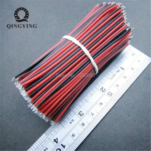 400pcs 10cm 2 pin 22awg wire cable, 100mm LED DIY strip cable red black color wire for single color led strip soldering