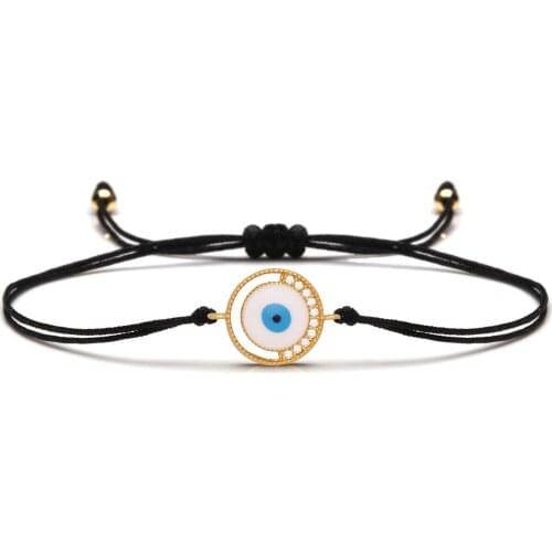 White Cubic Zirconia Stones Epoxy Evil Eye Luck Charm Bracelet Women 2021 New Fashion Keep Life optimistic Red String Jewelry