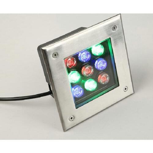 Free Shipping 9w Square LED Underground Lamp Waterproof Outdoor Stage Garden Buried Underground Light Floor Lamp